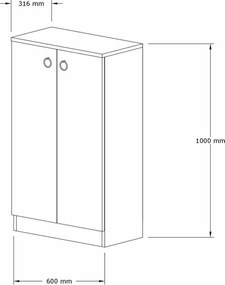 Defne Sapphire Oak cipősszekrény