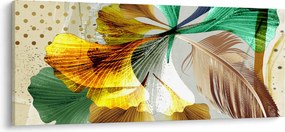 Kép - Levelek tollal (120x50 cm)
