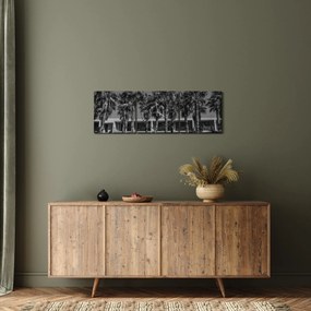 Kép - retro piros autó (órával) (90x30 cm)