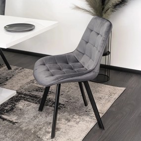 Étkezőgarnitúra 4 db székkel. Bővíthető asztal CLARK 120-160 cm + 4 db szürke étkezőszék RICK