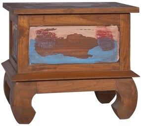 Újrahasznosított tíkfa éjjeliszekrény 45 x 35 x 40 cm