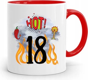 Születésnapra 18 18. 18. Bögre Piros Ajándék fényképes nyomtatással