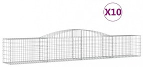 vidaXL 10 db íves horganyzott vas gabion kosár 400x50x60/80 cm