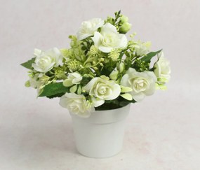 Művirág cserépben rózsa fehér 20cm