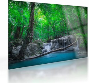 Kép - Erawan vízesés, Kanchanaburi, Thaiföld (üvegen) (70x50 cm)
