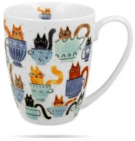 Színes cicás porcelán bögre díszcsomagolásban - 350 ml - Garden Felines