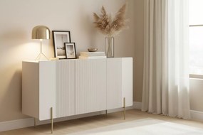 Malmi komód 150 cm - kasmír / crema bianca / arany lábak