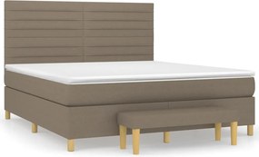 vidaXL tópszínű szövet rugós ágy matraccal 160 x 200 cm