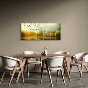 A festett táj képe lakóhelyel (120x50 cm)