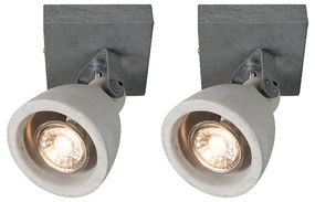2 ipari folt készlet szürke beton 1-lámpa - Kréta