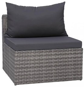 vidaXL 8-részes szürke polyrattan kerti bútorszett párnákkal