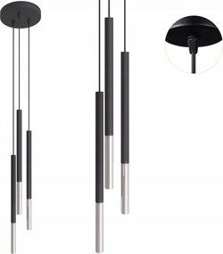 Frey lógó lámpa 3 pontos 3xG9 fém acél fekete-ezüst