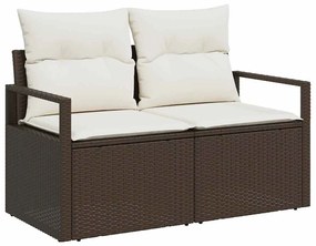 Kerti Kanapé Szett 4 pcs Barna és krémszínű 175 x 117 x 85 cm