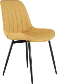 Szék, ekobőr sárga/fekete, HAZAL