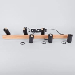 Brilagi - LED RGBW fényerőszabályozható kábelre függesztett csillár SELE 6xGU10/6,5W/230V fekete/tölgy