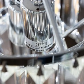 Brilagi - LED Kristály csillár láncon MOZART 4xE14/40W/230V fényezett króm