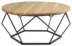 HowHomely Kávésasztal OAKLOFT 41,5x90 cm fekete/tölgy DD0060