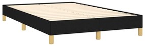 fekete szövet rugós és LED-es ágy matraccal 120 x 190 cm