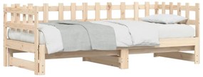 tömör fa kihúzható nappali ágy matrac nélkül 2x(90x190) cm