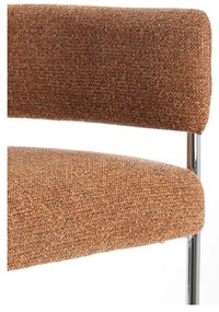 Világosbarna kárpitozott karfás étkezőfotel Adante – Light &amp; Living