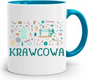 Kék Bögre Varrónőnek Varrónői Nyomtatott Fényképpel