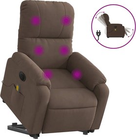 vidaXL barna mikroszálas szövet elektromos álló masszázsfotel