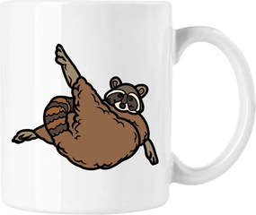 Vicces Bögre Fekvő Mosómedve Fehér 330ml