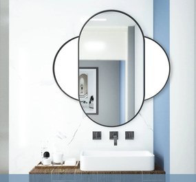 Ovális fali tükör OLVANI 80x40 cm fekete kerettel