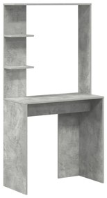 Tárolós Íróasztal Beton Szürke Szerelt Fa