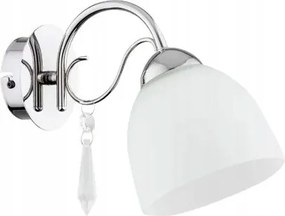 Króm glamour fali lámpa kristályokkal üveg fehér lámpabúra Alfa