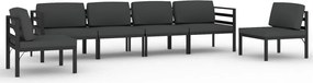 vidaXL 6 részes antracitszürke alumínium kerti ülőgarnitúra párnákkal