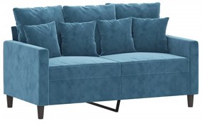 vidaXL kétszemélyes kék bársony kanapé 120 cm