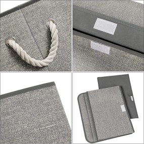 Tárolódobozok fedéllel 3 db-os szett, 38 x 25 x 25 cm, szürke