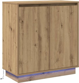 vidaXL LED tálaló polcokkal Artisan tölgy 71 x 34,5 x 75 cm Faanyag