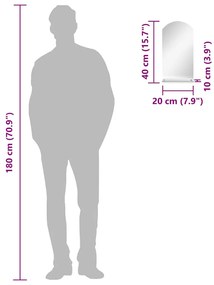 edzett üveg falitükör polccal 20 x 40 cm