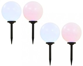 4 db napelemes kültéri led gömblámpa 30 cm rgb