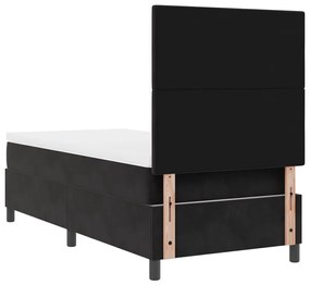 Boxspring Ágy Matraccal Fekete 90x200 cm Bársonyos