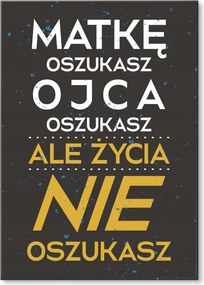 Fém poszter az élet nem csal meg Tábla Tepsi 22 x 31 cm +ajándék