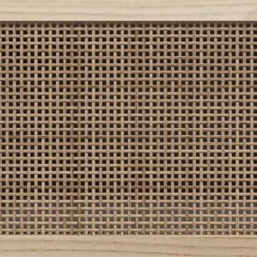 fehér tömör fenyő és természetes rattan TV-szekrény 80x30x40 cm