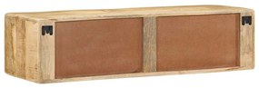 tömör nyers mangófa falra szerelhető TV-szekrény 100x32x25 cm
