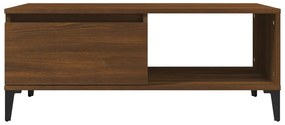 Barna tölgyszínű szerelt fa dohányzóasztal 90x50x36,5 cm