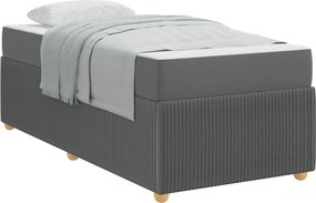 vidaXL Ágykeret matracmal Sötétszürke 80 x 200 cm szövet