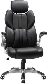 SONGMICS STEVON ergonomikus irodai és gamer forgószék, állítható fejtámlával, felhajtható karfákkal, max. 150 kg, fekete
