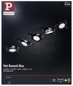 Paulmann 94418 - 5x LED 4,5W ROUNDMAC spotlámpa 230V fekete készlet