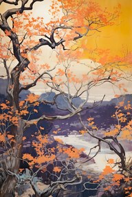 Poszter 61x90,5cm Arany Ősz a tóparton