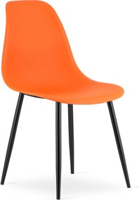 4 db narancssárga szék szett OSAKA fekete lábbal