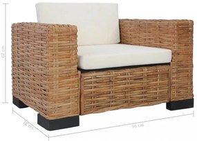 természetes rattan fotel párnával