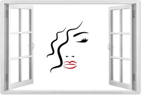 Poszter 60x40 Nő Vörös ajkak