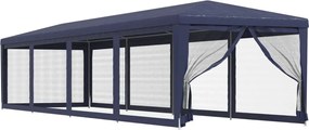 Kék HDPE rendezvénysátor 10 hálós oldalfallal 3 x 12 m