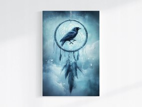 Canvas Vászonkép Álomfogó Holló Madár Toll Fantasy Gothic 40x60